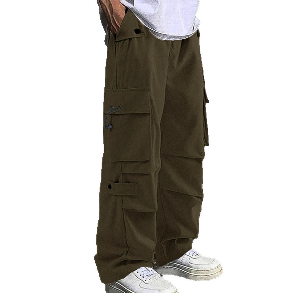 Función transfronteriza paracaídas americano pantalones de caída para hombres caño amplio piernas rectas secado rápido pantalones casuales para hombres