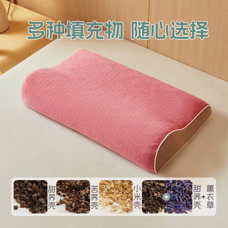 卸売り全そば皮頚椎枕成人睡眠専用首保護硬枕シングルラベンダー睡眠硬枕|undefined
