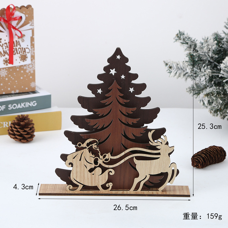 クリスマスヘラジカ木製工芸品クリエイティブ diy ホームクリスマスツリーペンダント中空彫刻クリスマスシリーズ装飾品|undefined