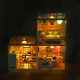 Big Town Town Assembled Kitchen Bedroom Milk Tea Scene Doll House Model miniature diy play house educational toys