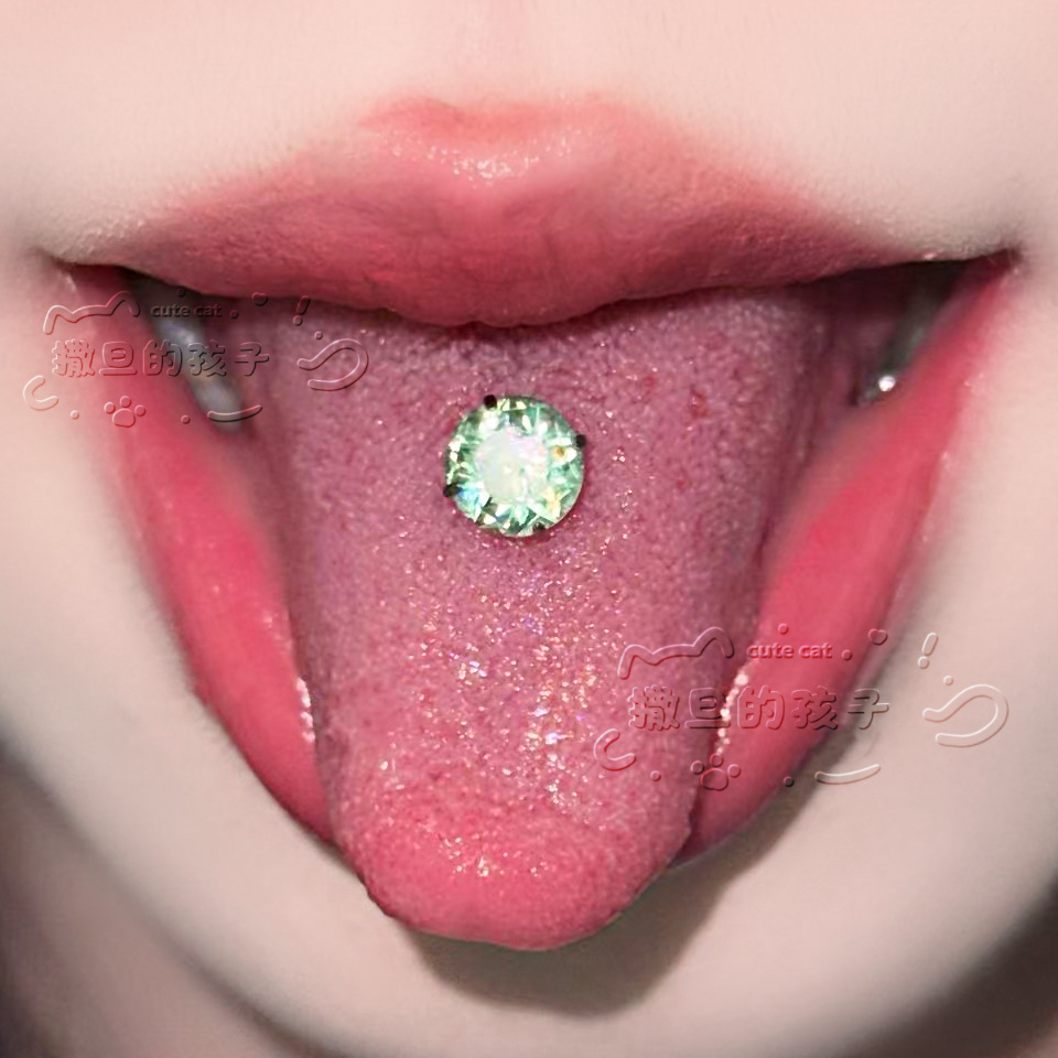 Labret stud lip piercing jewelry styling detail