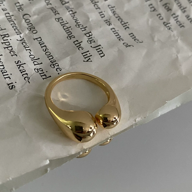 (Cross-border trading), fashionable one size retro golden ring, on index finger, simple and elegant design