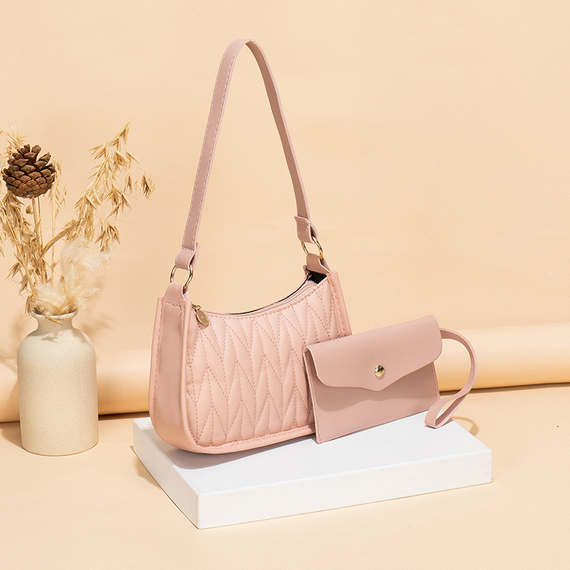 Bolsa de diseño de nicho bolso de mujer 2023 nueva moda bolso de hombro de dos piezas bolso de mujer bordado bolso de la axila