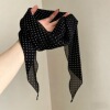 7# literary retro black and white polka dot silk scarf about 120cm