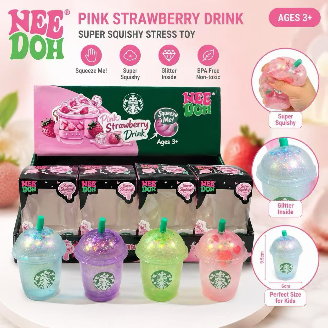 Cross-Border New Product Hot Item Starbucks Squeeze Toy Football Squeeze Toy Drink Squeeze Toy Maltose Stress Relief Toy