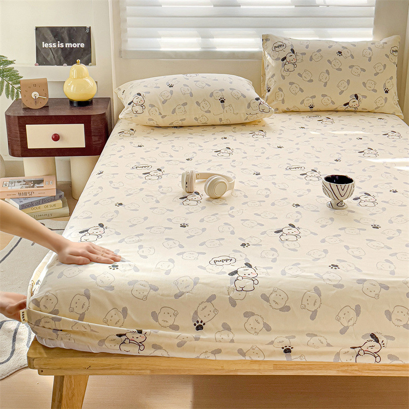 2025 nueva funda de cama de tela gruesa vieja de algodón de una sola pieza 100 funda de cama de algodón estampado funda protectora de colchón para niños individual 2