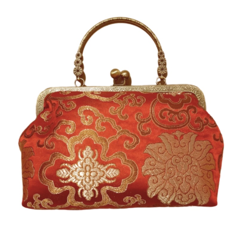Borsa da donna Gushi Qianpin originale con chiusura dorata in broccato, borsa casual da sera_voghion.com