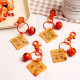 Clasp with card ring jewelry accessories paint creative acrylic double-sided text card key chain school bag pendant gift