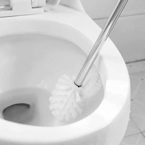 Household Toilet Toilet Brush Long Handle Stainless Steel Toilet Brush Cleaning Brush with Base Toilet Cleaning Brush Set