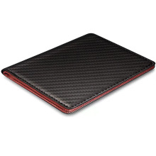 日本亚马逊薄牛皮碳纤维钱包 跨境专供带卡位超薄真皮长男士钱包