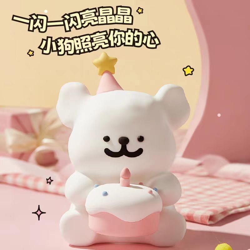 Cute linear puppy night light, a creative gift for the bedroom, perfect for girls.
