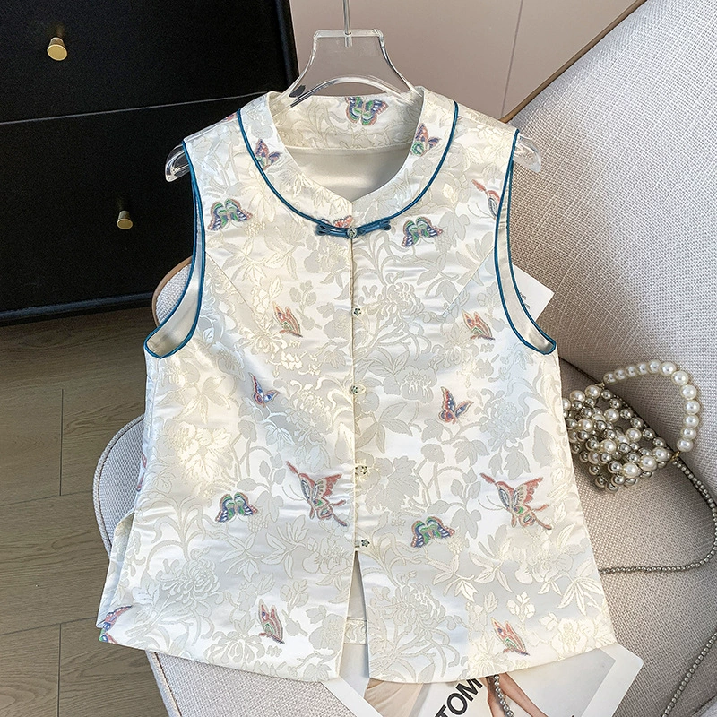 Новый китайский стиль, свежий маленький круглый воротник, пряжка