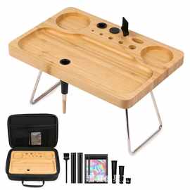 批发跨境木制卷烟器可折叠多用途盘木制托盘套装木制卷烟盘锥形