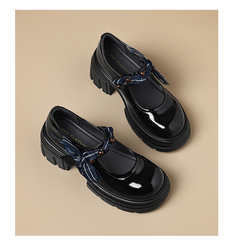 Giày Mary Jane nữ đế dày phong cách Anh Quốc, mũi nhọn, kiểu JK — AW188 màu đen chi tiết 21