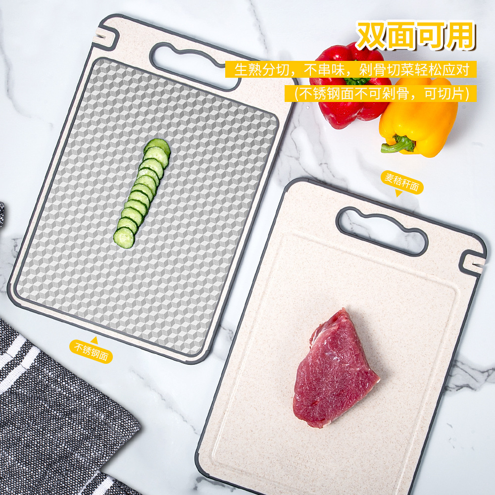 Suministro directo de fábrica nueva cocina de doble cara grado alimenticio patrón de diamante tabla de cortar tabla de cortar de superficie de acero inoxidable tabla de cortar patrón de nieve