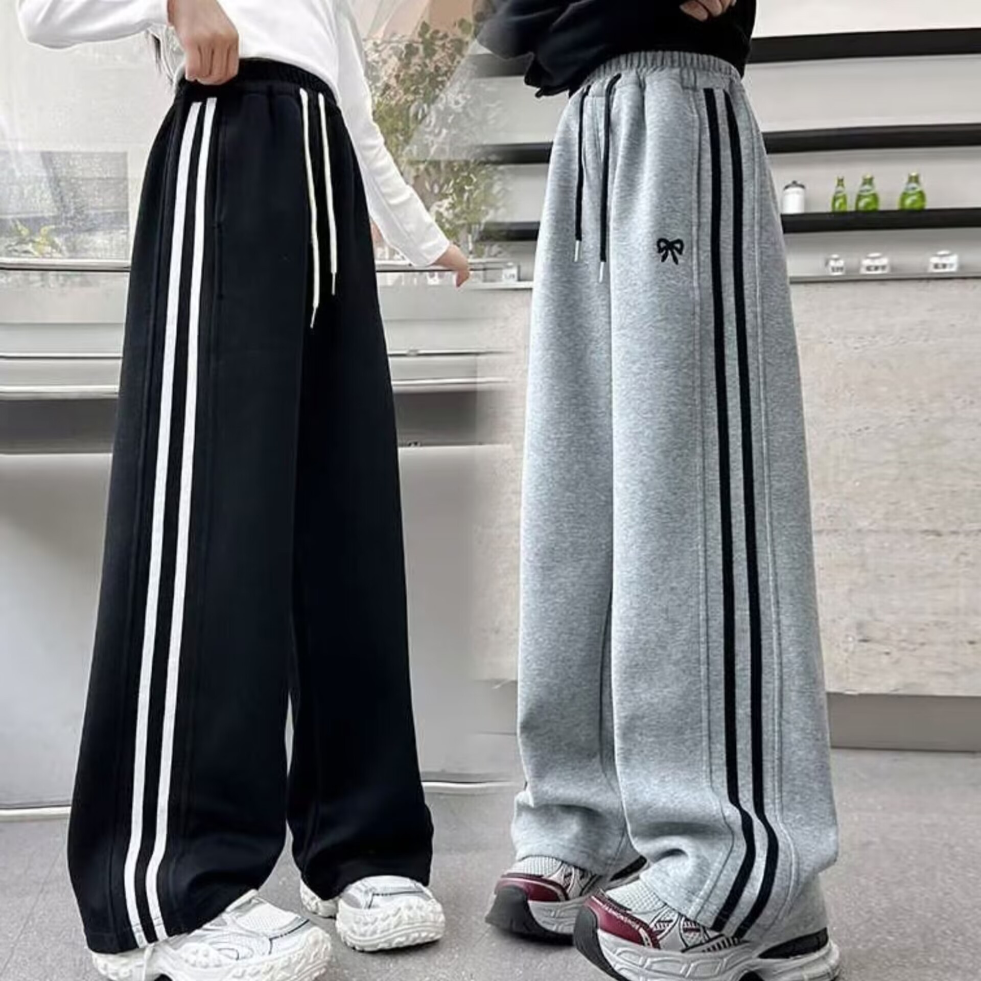 女童运动休闲裤春秋装新款儿童时尚宽松直筒裤洋气女孩阔腿裤长裤