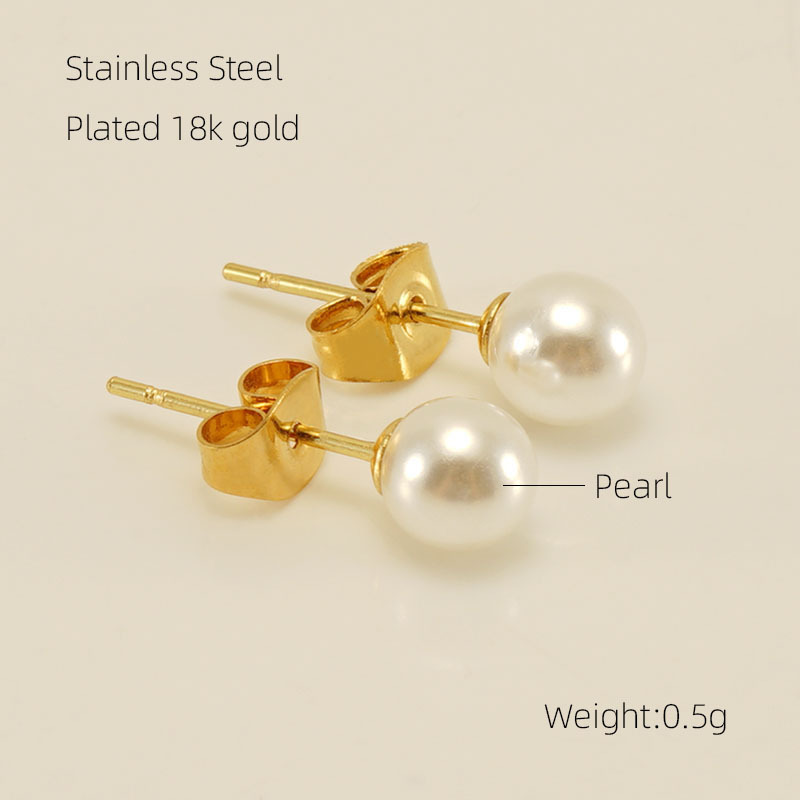 304 Stainless Steel Ear Needle Material 1 Pair Classic Style Geometric Plating 304 Stainless Steel Zircon Ear Studs