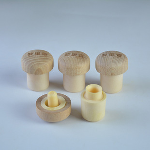 Beech Wood Cap BoTTle STopper T-shaped Cork Glass BoTTle Wine STopper WhiTe Wine BoTTle Cork Polymer STopper