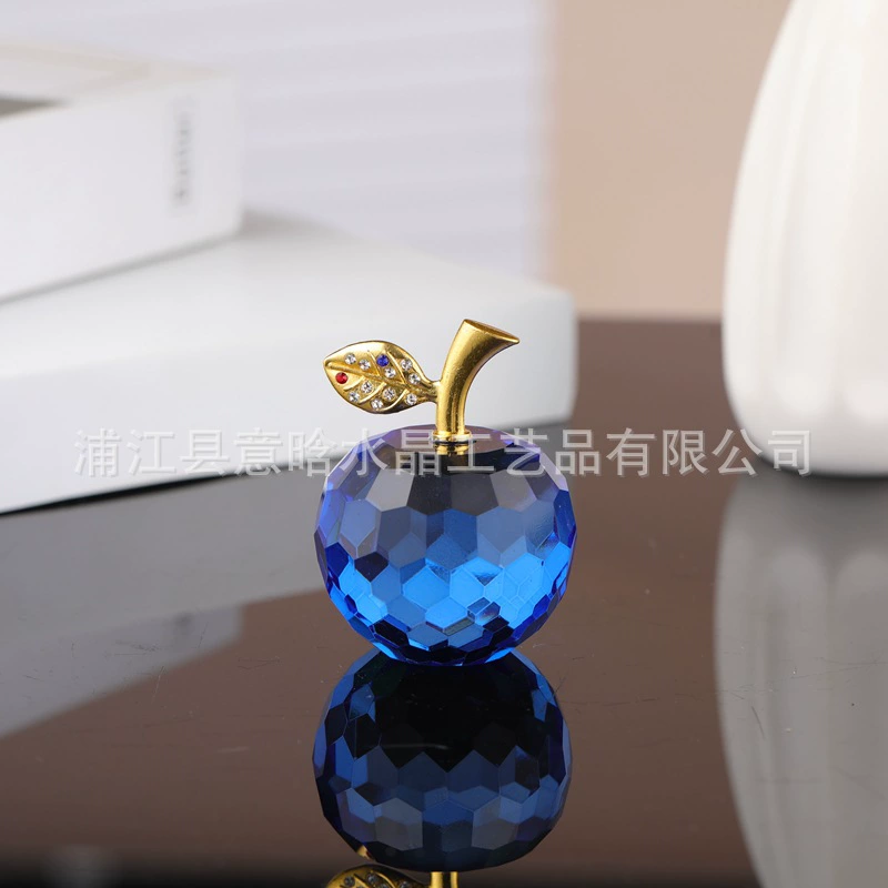 Кристальная яблочная игрушка-украшение, искусственный кристалл, 4 см и 5 см, 7 цветов