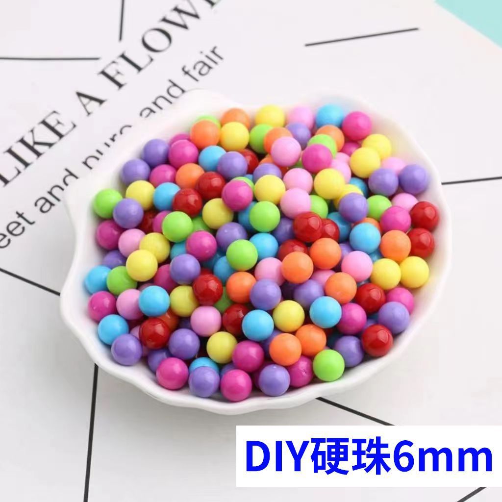 Cuentas sueltas de perlas, perlas de crema, accesorios de resina, accesorios de bricolaje, accesorios de cuentas, bolsas de cuentas de color sólido sin agujeros de perlas de imitación