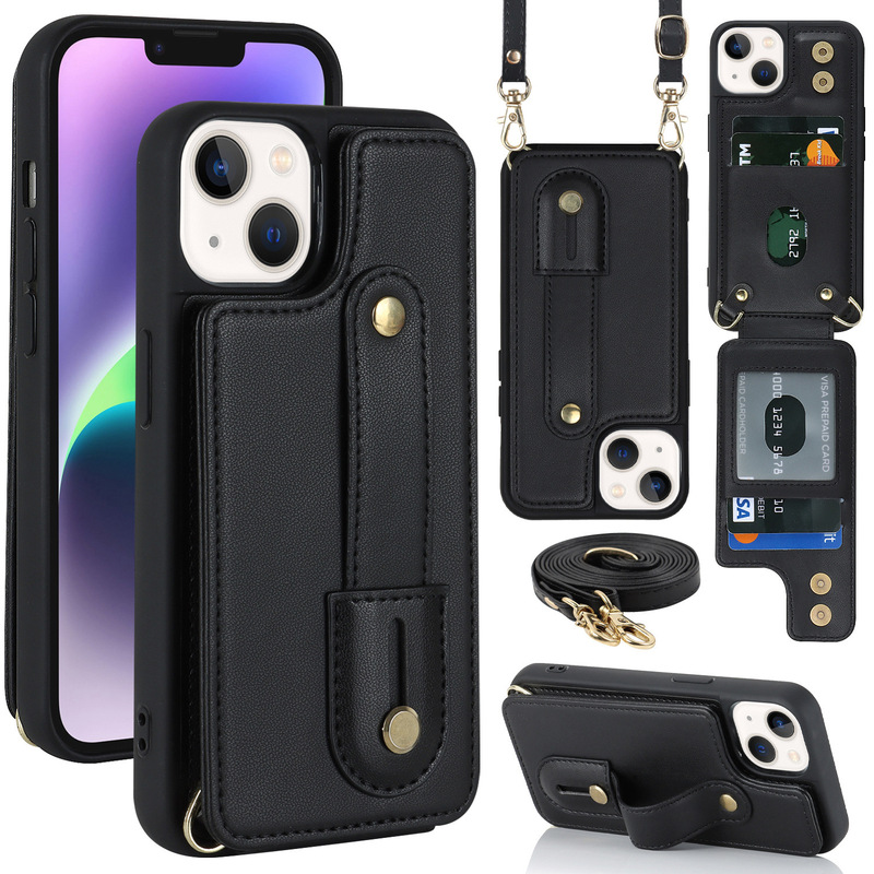 Multifunctional Cross-Body Leather Case 15 Suitable for Aliexpress iPhone 16 Phone Case 14 Apple 13 Stand Samsung S26U