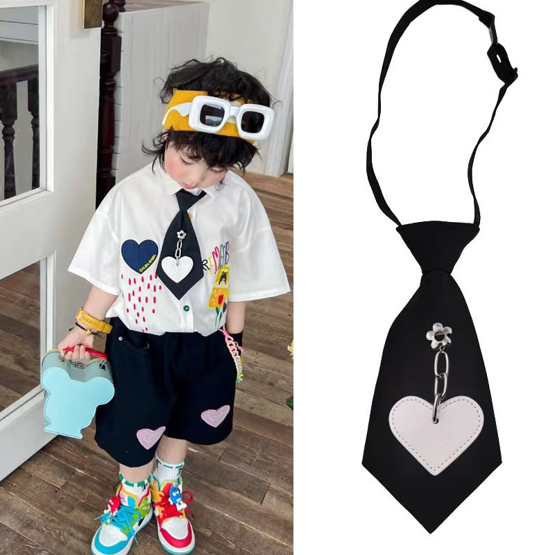 Korean Style Academy Style Black Short Tie Women's Sweet Cool JK Japanese Style Distinctive Trend Tie-free Shirt Decorative Plaid Bow Tie