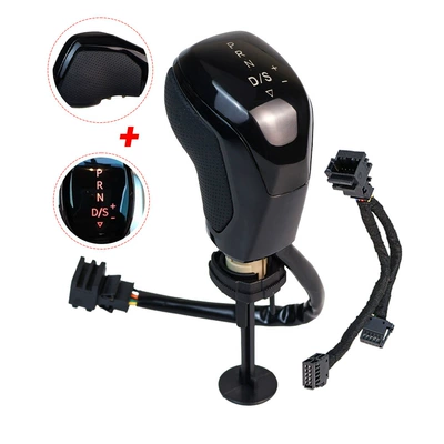 Best-Selling Led Gear Head, Electronic — Cab and accessories - glossy-black-perforated-leather-red-light-automatic-transmission