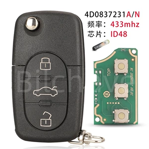 4D0837231A/N 3 düyməli qatlanan pult açar 433Mhz Id48 üçün