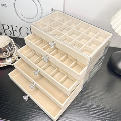 五段ジュエリーボックスアクリル引き出し式イヤリングネックレスリング収納ボックス大容量高級精巧なアクセサリーボックス