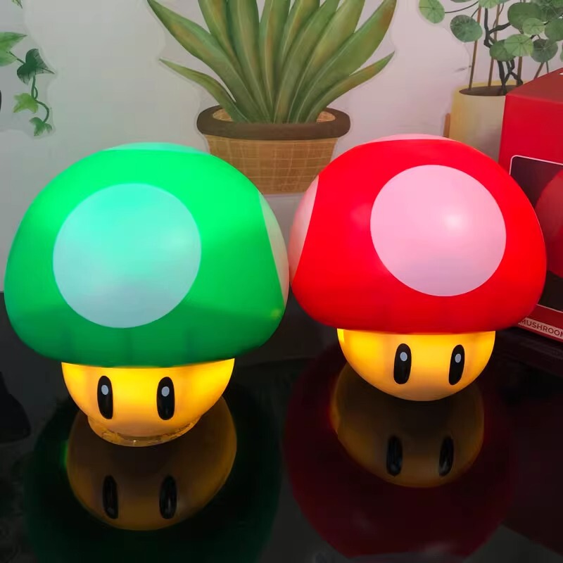 Retro Nostalgic Mario Cute Mushroom Night Light Sound Effect Decorative Light USB Charging Game Atmosphere Light