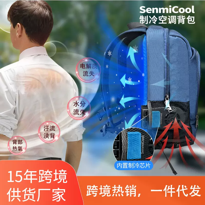 跨境新品半导体制冷背包 TEC制冷徒步降温背包夏季露营双肩冰包