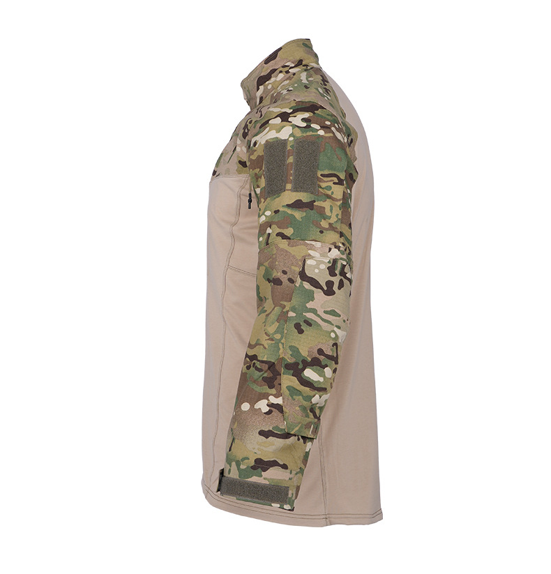 ​​Tactical Long-Sleeve Shirt – Breathable Camo/Black, CP Frog Suit Style, Sizes XS-XXXL​​_viptrois.com