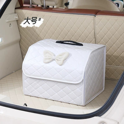 Car storage bag/box | glove box storage box - large-folding-storage-box-with-white-velvet-bow
