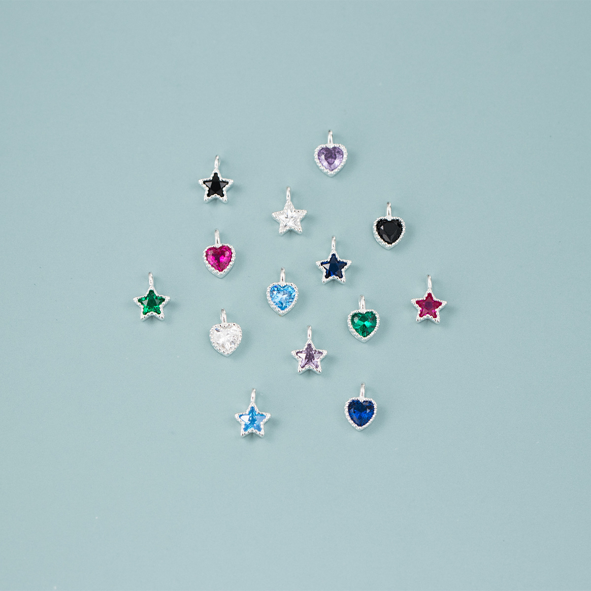 Eloch S925 plata esterlina dulce estrella de corazón pentagramas amor diamante de encaje colgante único Y01880