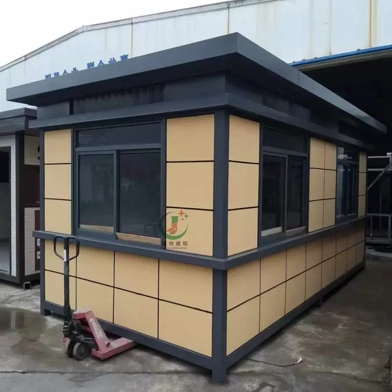 定制小区值班室厂家真石漆岗亭制作尺寸-门卫保安亭子现货出售