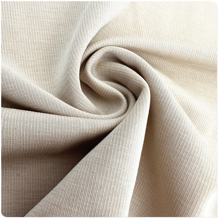 供应240G针织面料仿铜氨细针法式罗纹 莫代尔涤氨罗纹 春夏面料新