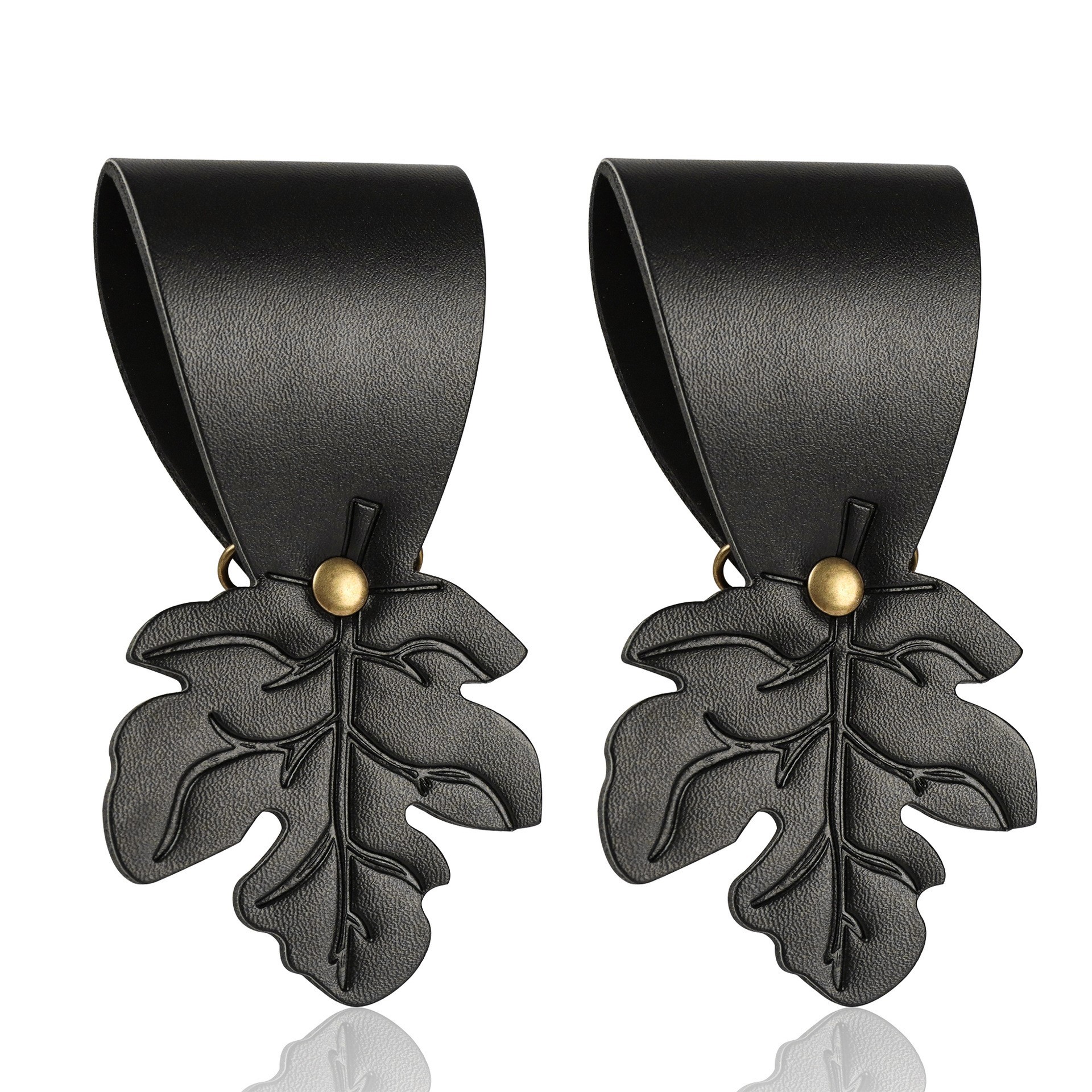 검은색 단풍잎 버클 한 쌍