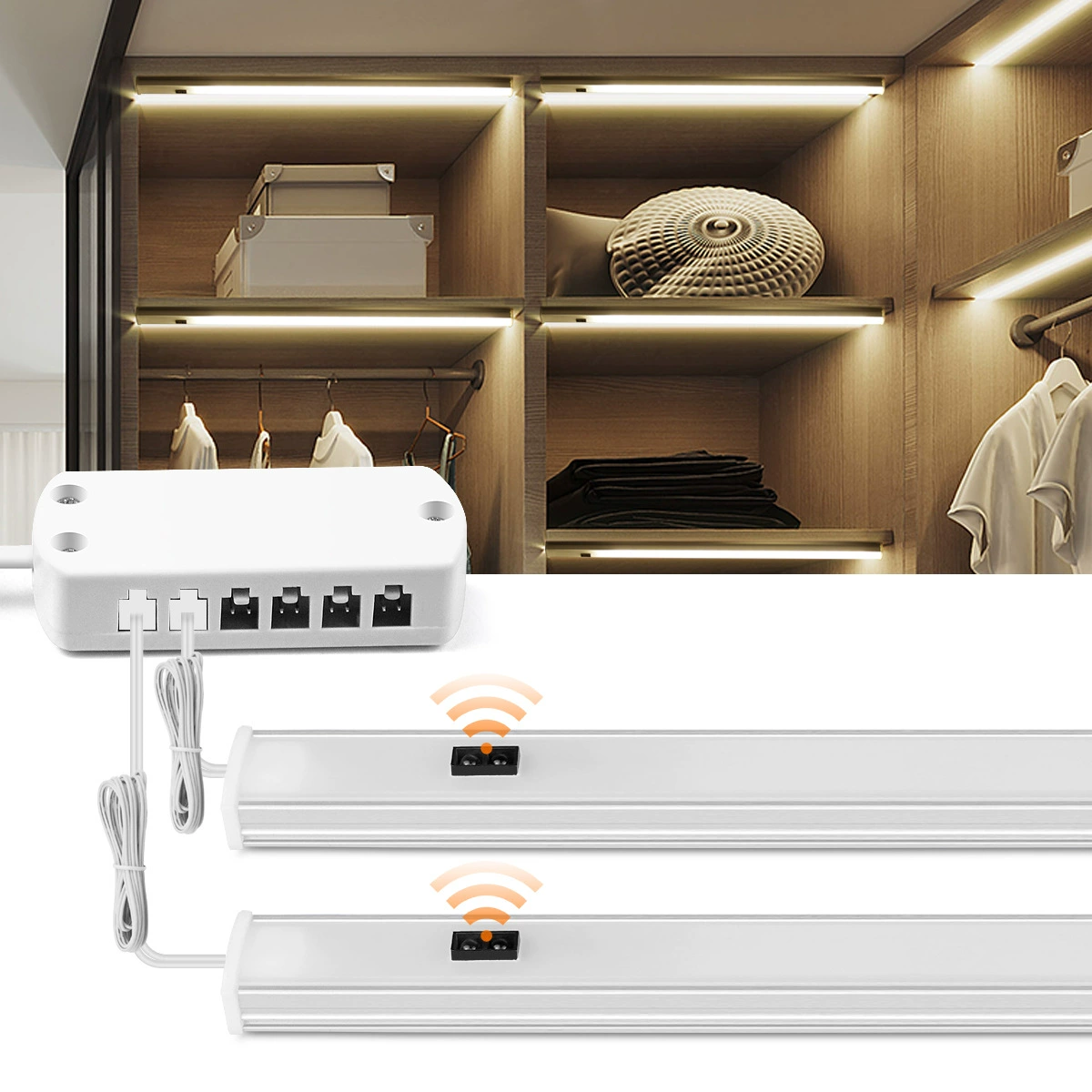 Светодиодная лента с жестким корпусом 12В, сенсорный выключатель с управлением взмахом руки, накладной светильник для полок, подсветка для винных шкафов, линейный светильник высокой яркости