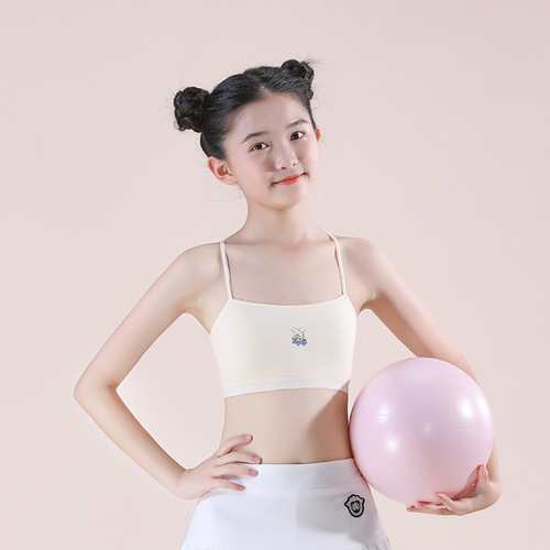 [Second hair] pure cotton with quilted anti-bump underwear for students in the developmental period, older children and girls pure cotton vests