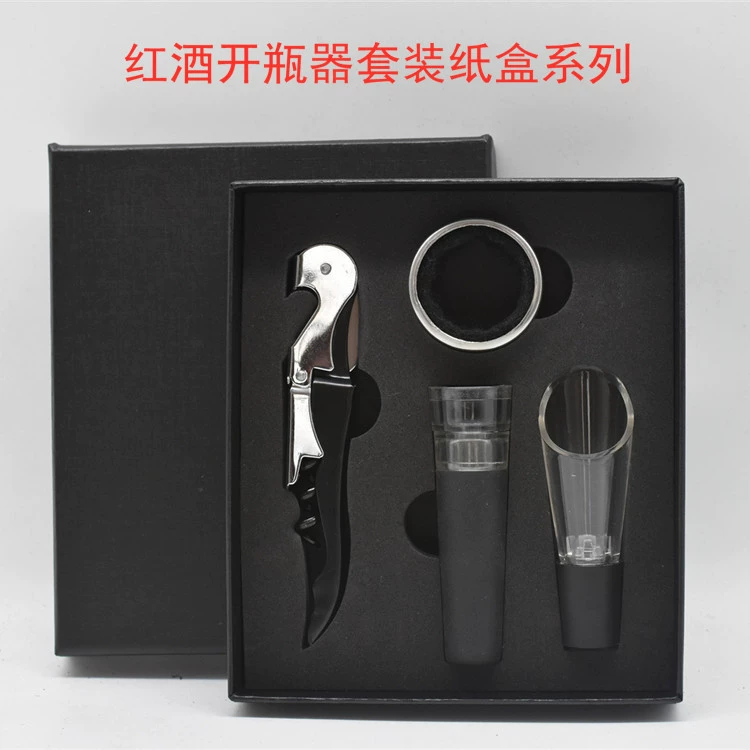 Bottle opener, set stainless steel, vacuum wine dispenser, gift box, Birthday gift, 4 piece set