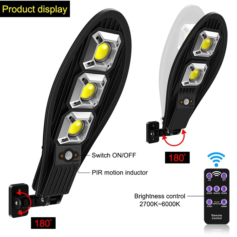 Lámpara de iluminación solar de suministro transfronterizo luz fuerte lámpara de calle solar impermeable lámpara de pared de inducción del cuerpo humano lámpara de jardín al aire libre