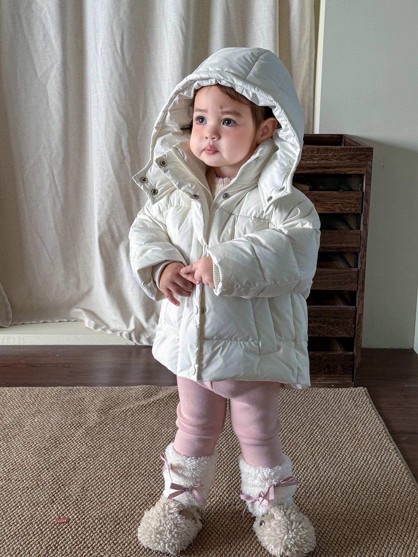 Ropa infantil de azúcar de pera, ropa de invierno de niñas, ropa de invierno, 90 chaqueta de lana, ropa de bebé, abrigo de frío