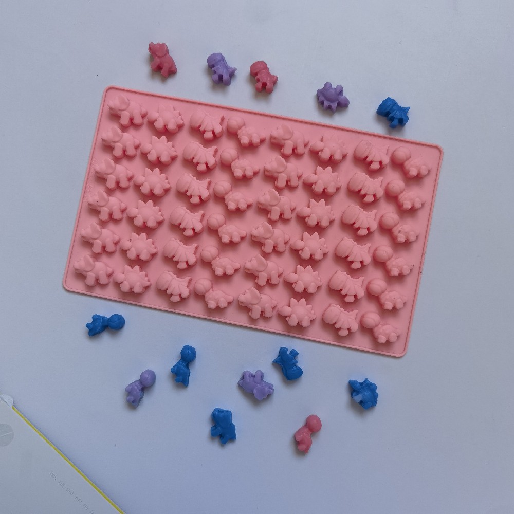 48 pequeños dinosaurios 132 chocolate molde de silicona pastel helado pudín molde de postre jabón utensilios