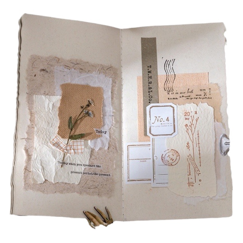 Momo material bolsa de temperatura la yema del dedo serie retro fresco básico DIY Diario Collage base decorativa De Papel 4 modelos