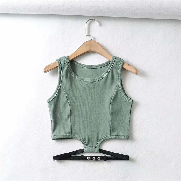 round neck cropped vest NSLD27563