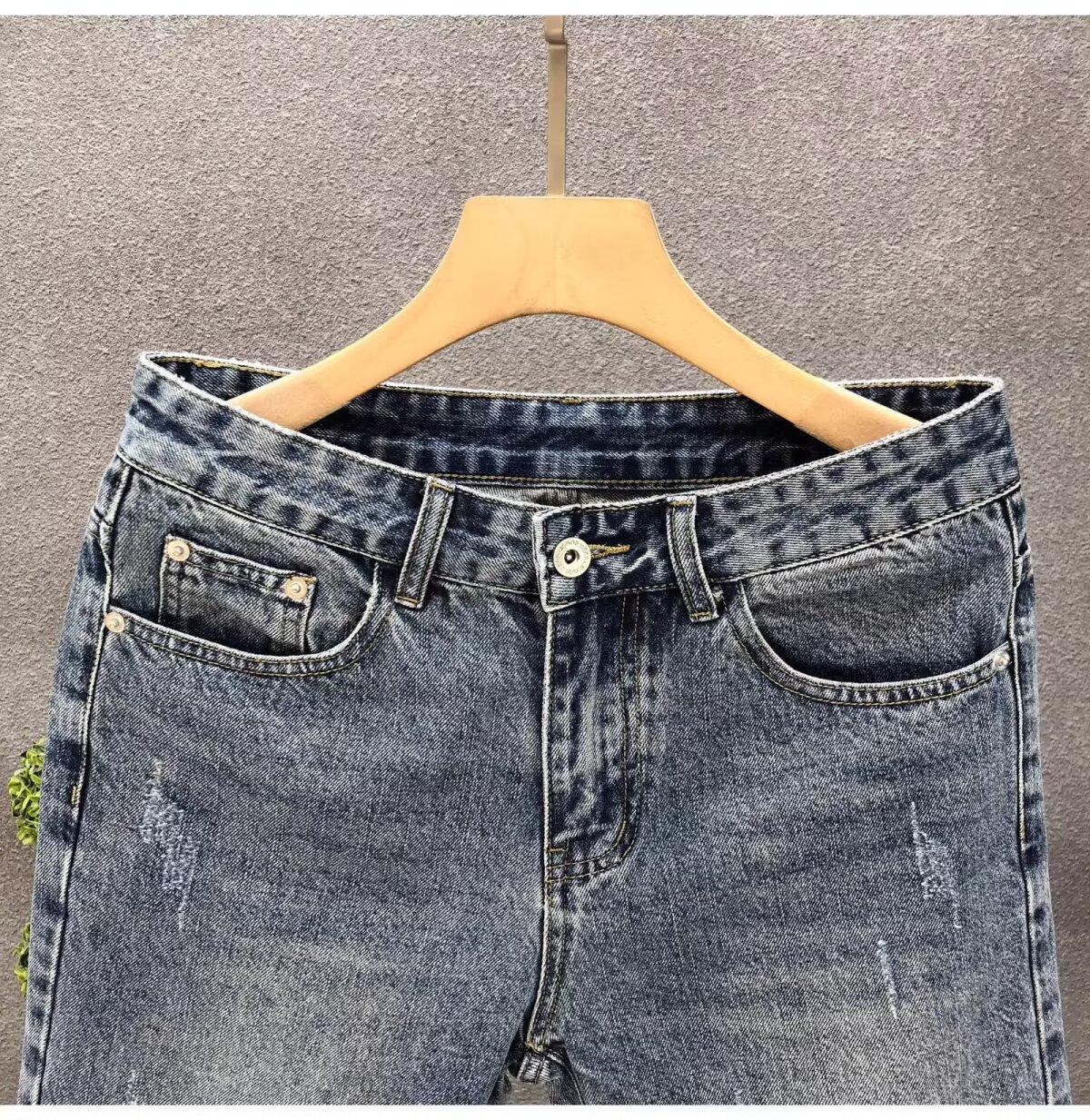 Herren Slim Fit Stretch Jeansshorts Mit Elastischem Bund_voghion.com