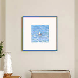 蓝色大海餐厅饭厅高级感玄关过道走廊卧室床头画客厅装饰画小挂画