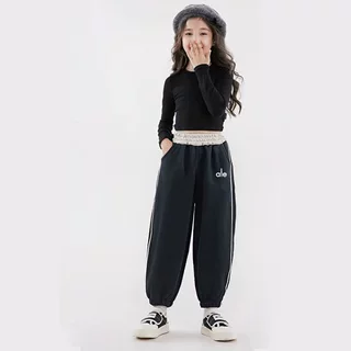 儿童秋季运动裤新款刺绣束脚裤男女童韩版中大童时尚百搭裤子