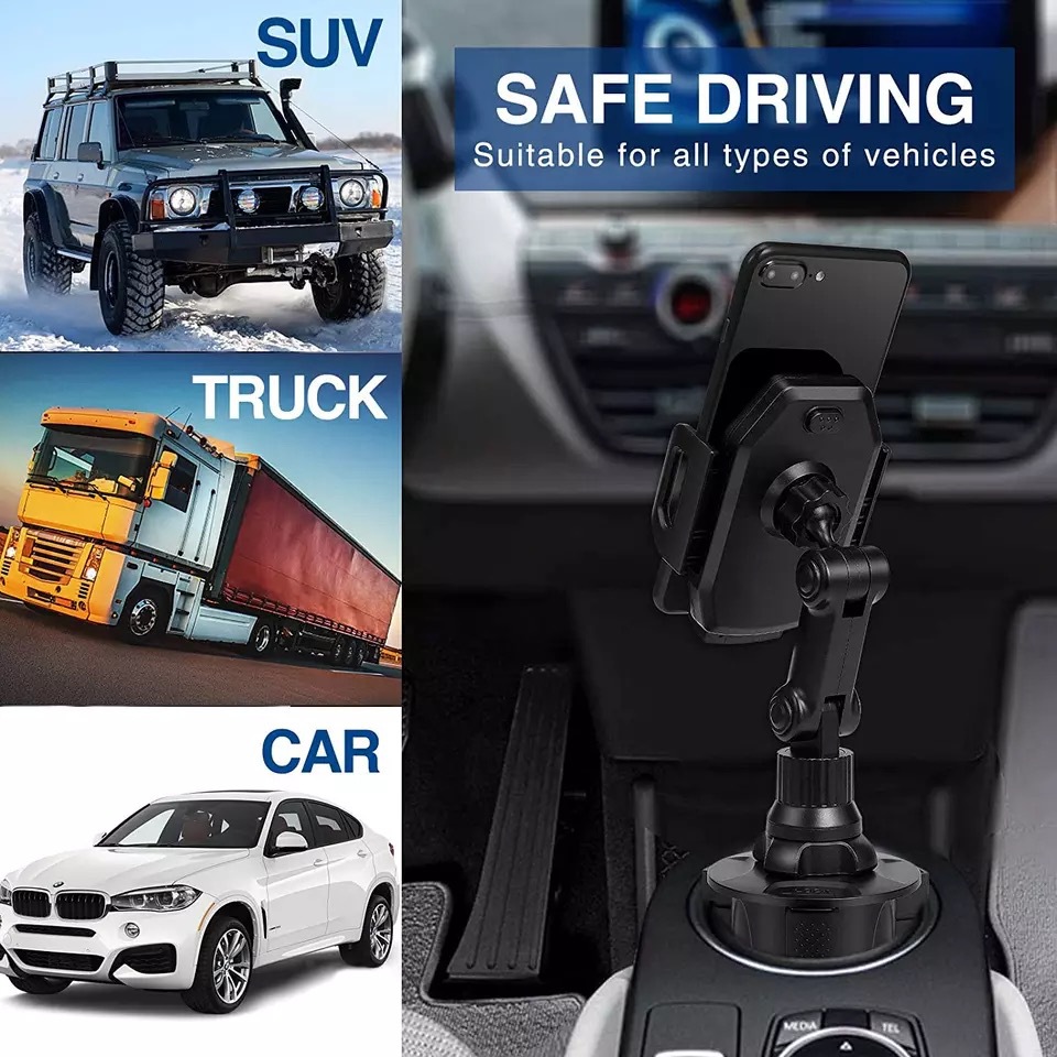 Cross-border Amazon car water cup holder mobile phone holder car folding bending rotating universal car navigation bracket