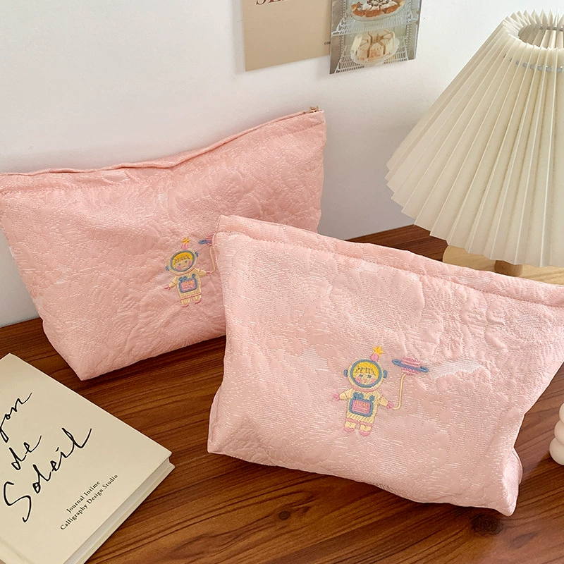 Cosmetic bag, handheld capacious shoulder bag, cute storage bag, liner